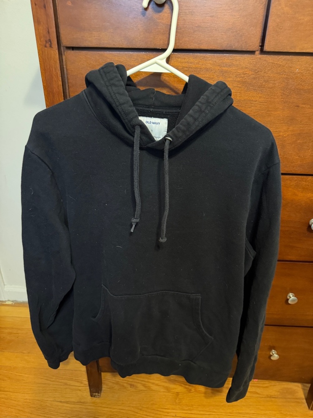 Old Navy Men's Black Pullover Hoodie with Kangaroo Pocket